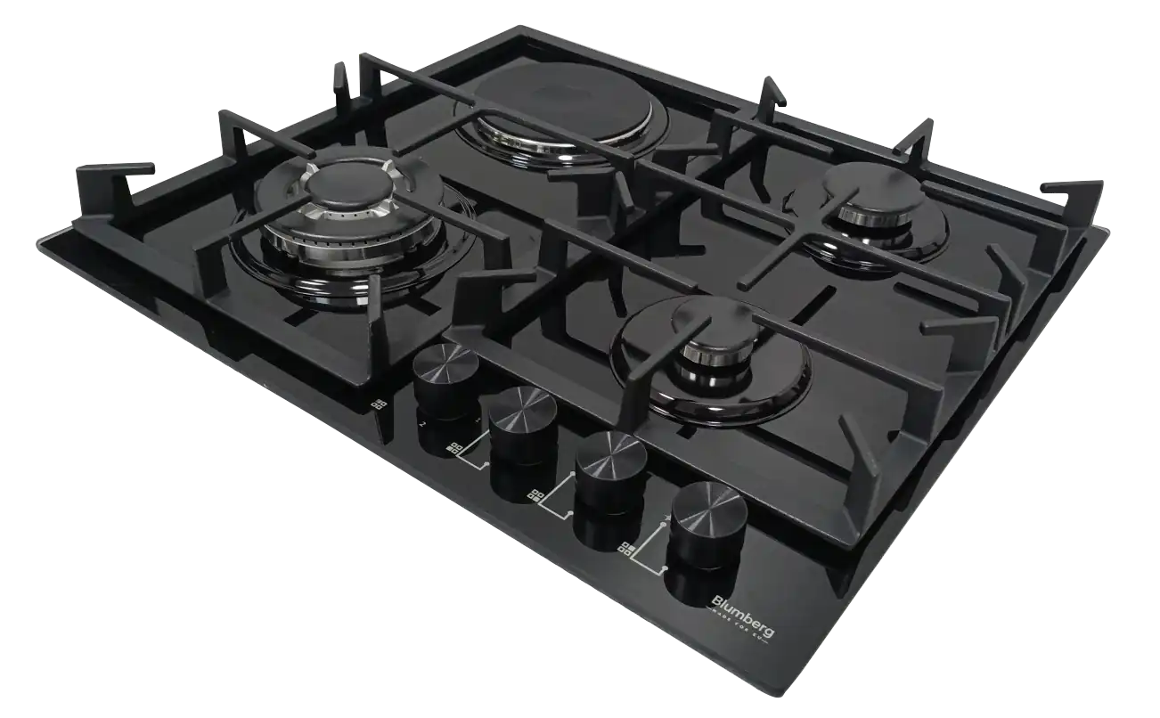 BBI632GB black built-in gas hob with four burners