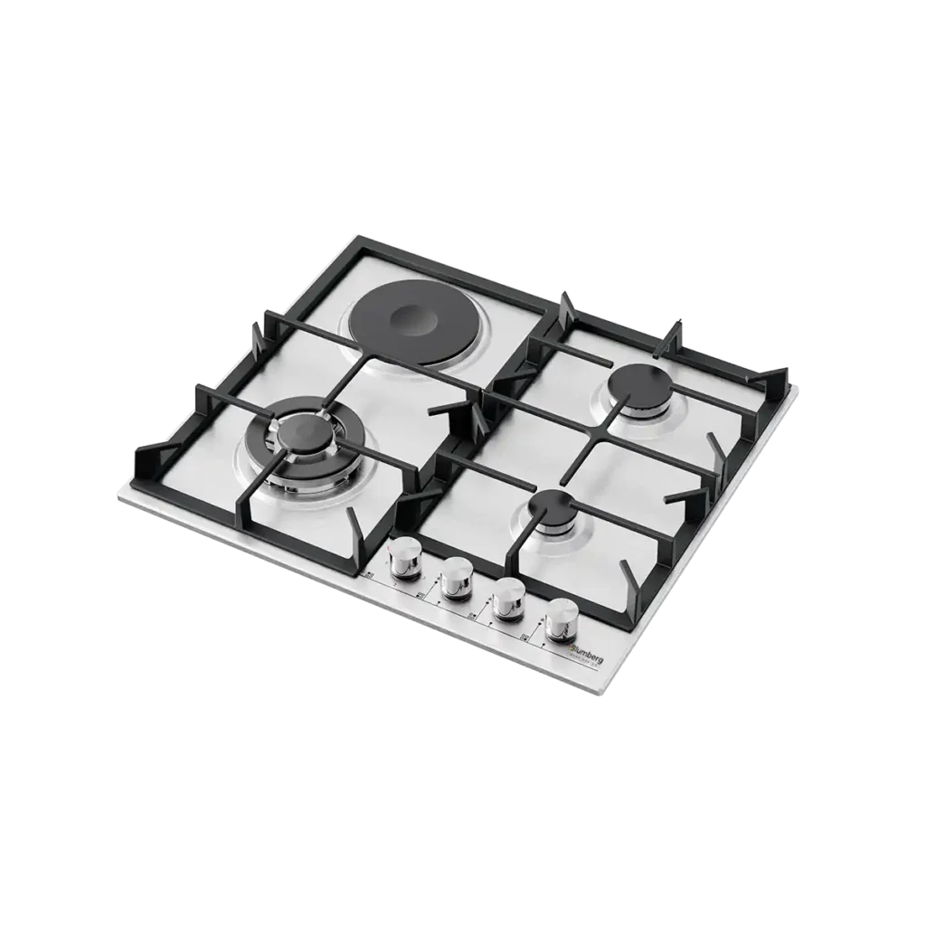 Встраиваемая газовая варочная панель BBI632X из чугуна с четырьмя конфорками