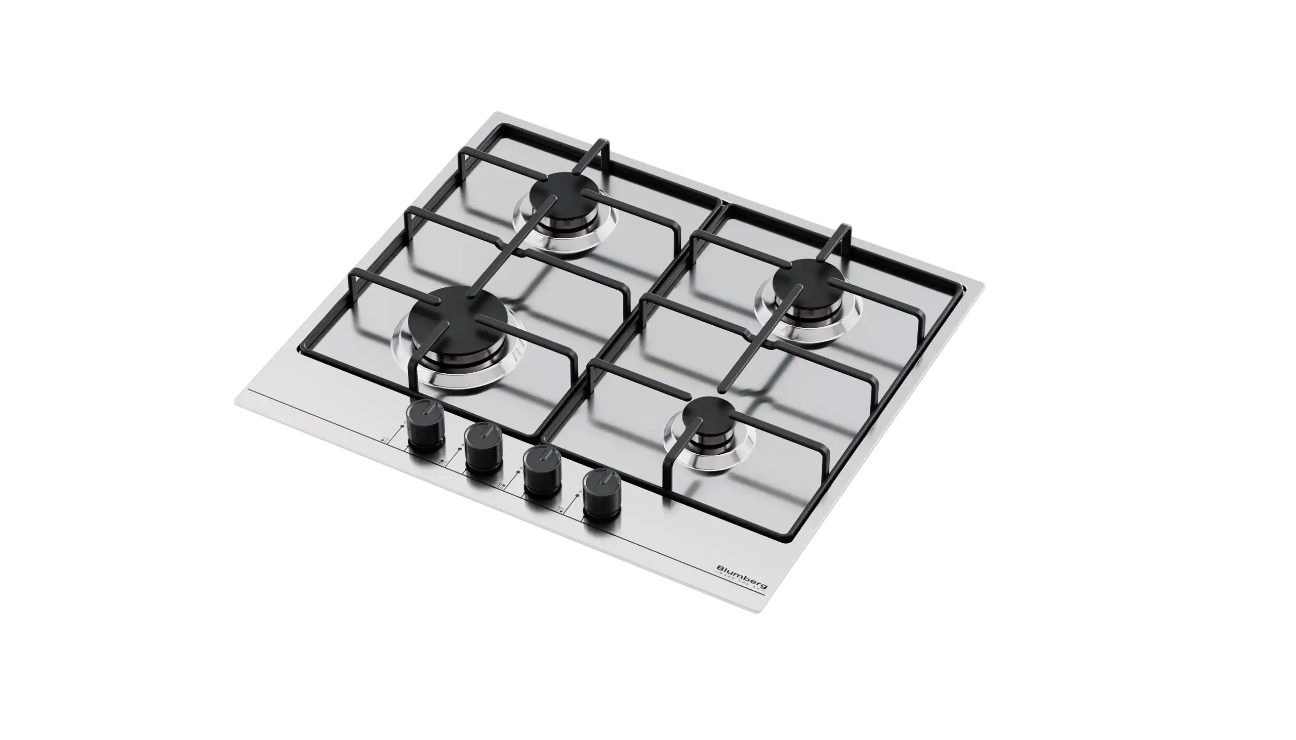 BBI641X stainless steel built-in gas hob with four burners and front control knobs
