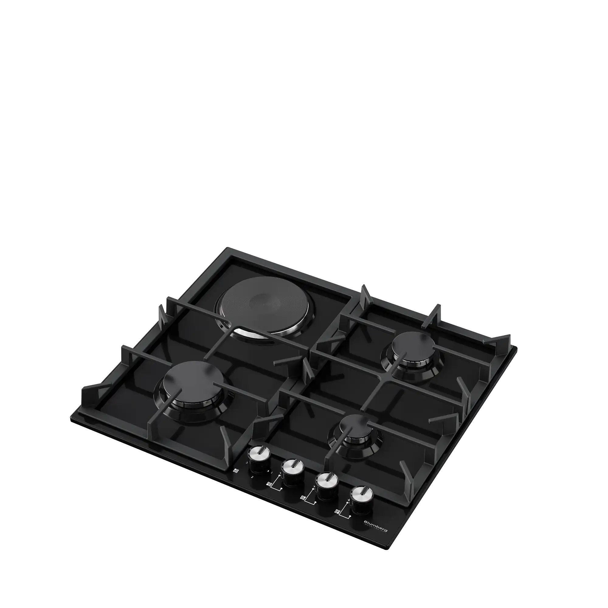 Black built-in hob with four burners, model BBI631B