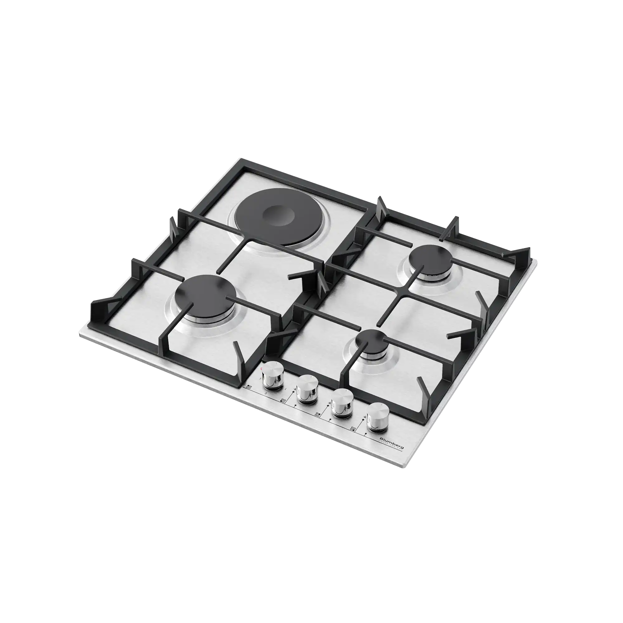 BBI631X stainless steel built-in gas hob with four burners and front control knobs