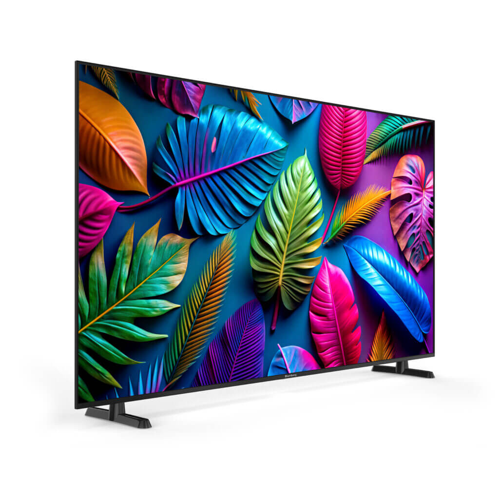 Крупный план 65-дюймового Smart TV Ultra HD 4K с интерфейсом Smart TV