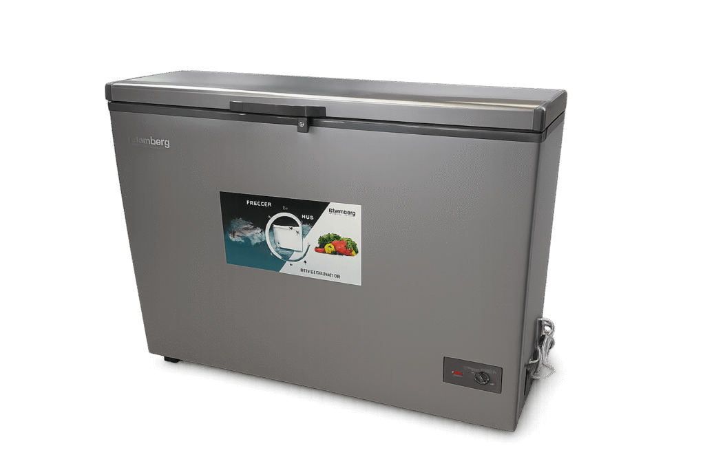 Grey refrigerator 320L A+ energy class, mechanical control, 1 door" title="Refrigerator 320L, A+ energy efficiency, mechanical control, 2 shelves, DeFrost, grey