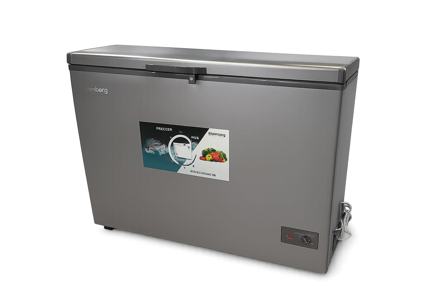 Grey refrigerator 320L A+ energy class, mechanical control, 1 door